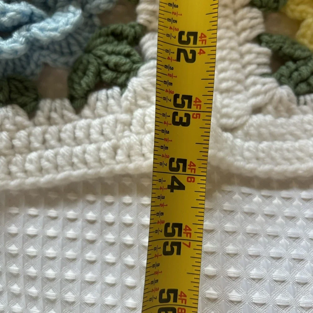 Vintage Afghan Crocheted Blanket Throw 3D Roses Farmhouse Boho Cottage Core *
